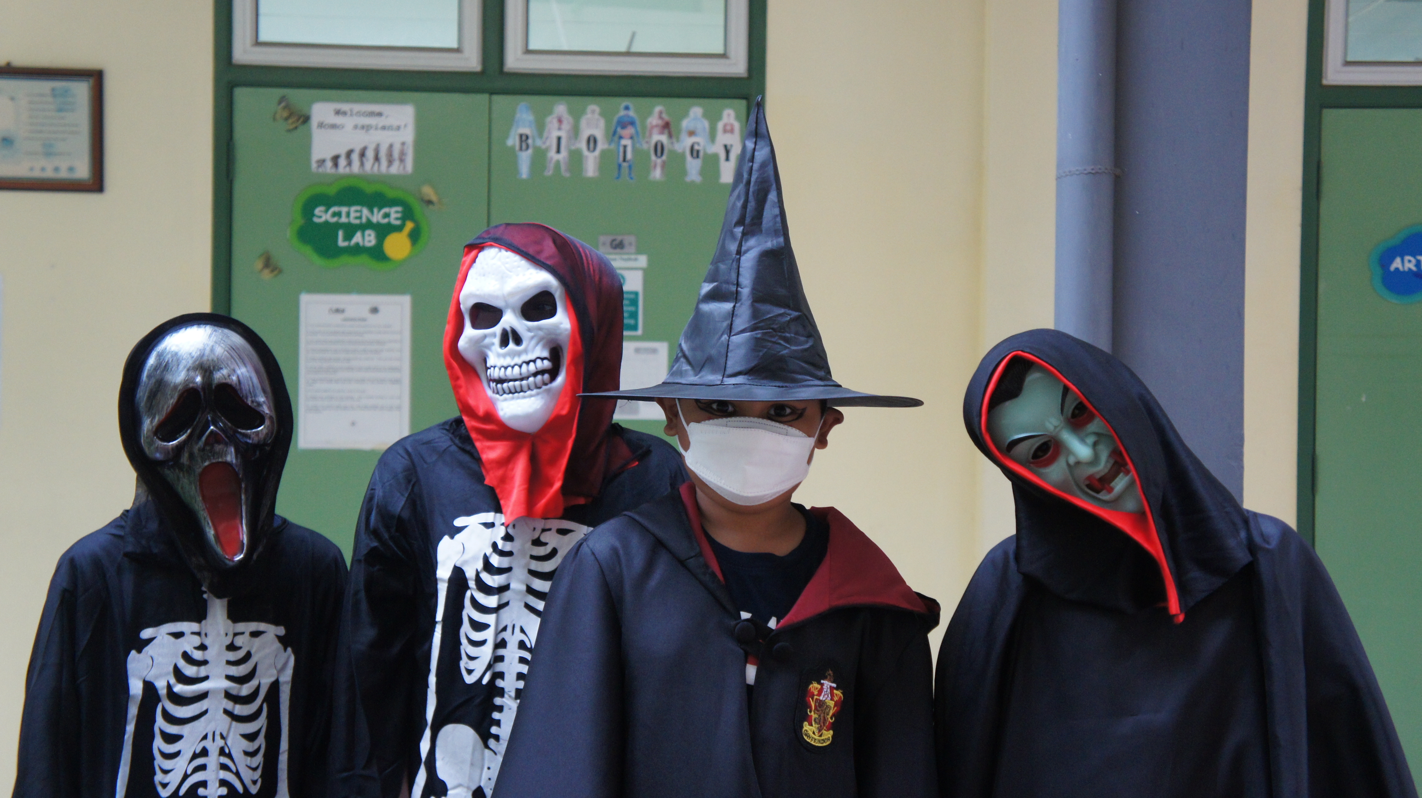 Students in their costumes