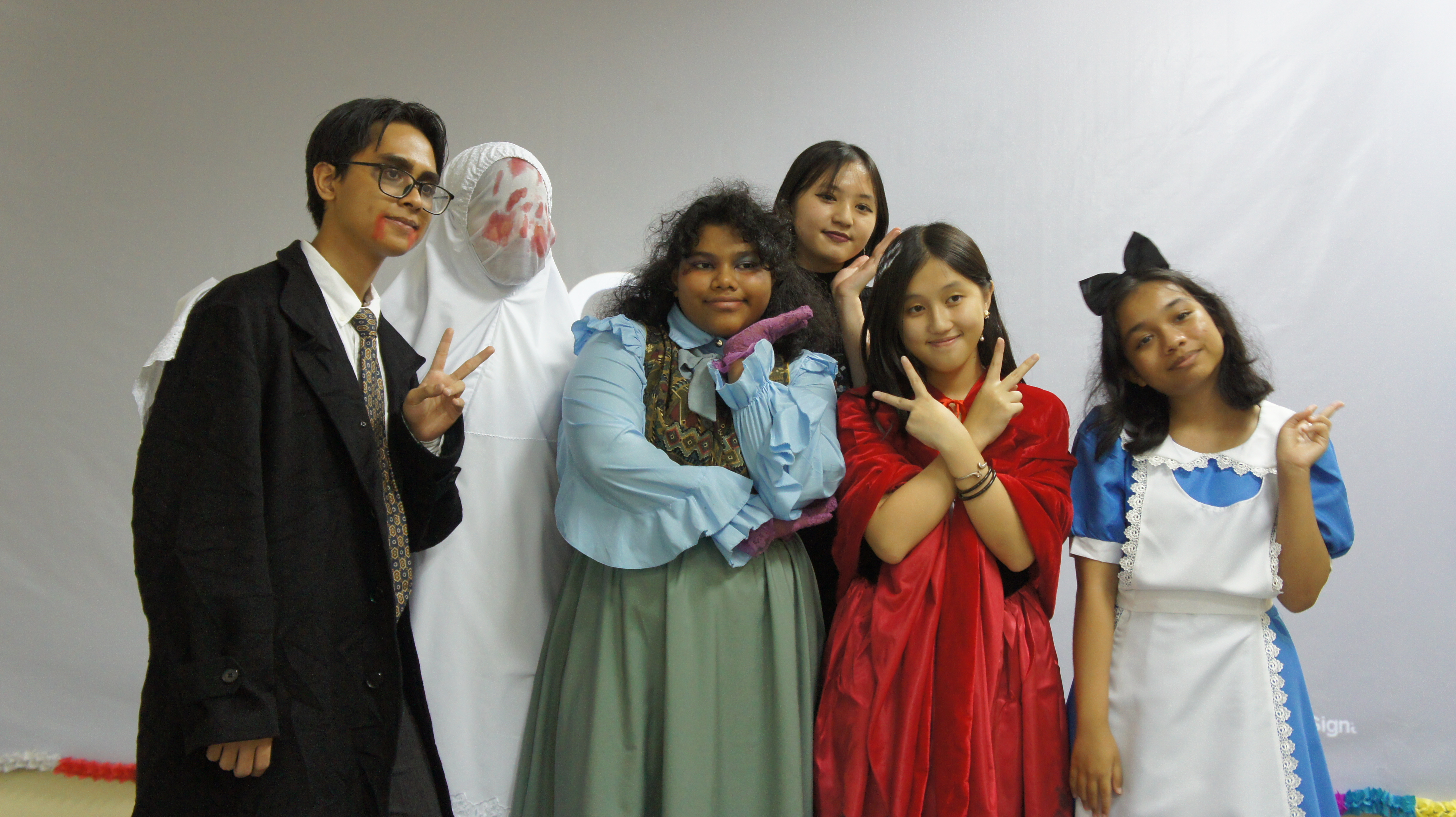Students in their costumes