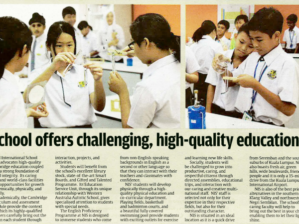 School Offers Challenging, High-quality Education