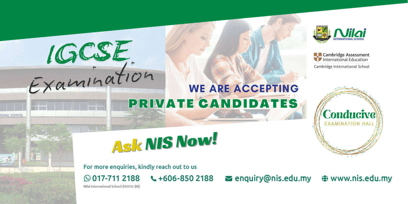 Exam Centre for IGCSE Exam - Private Candidate