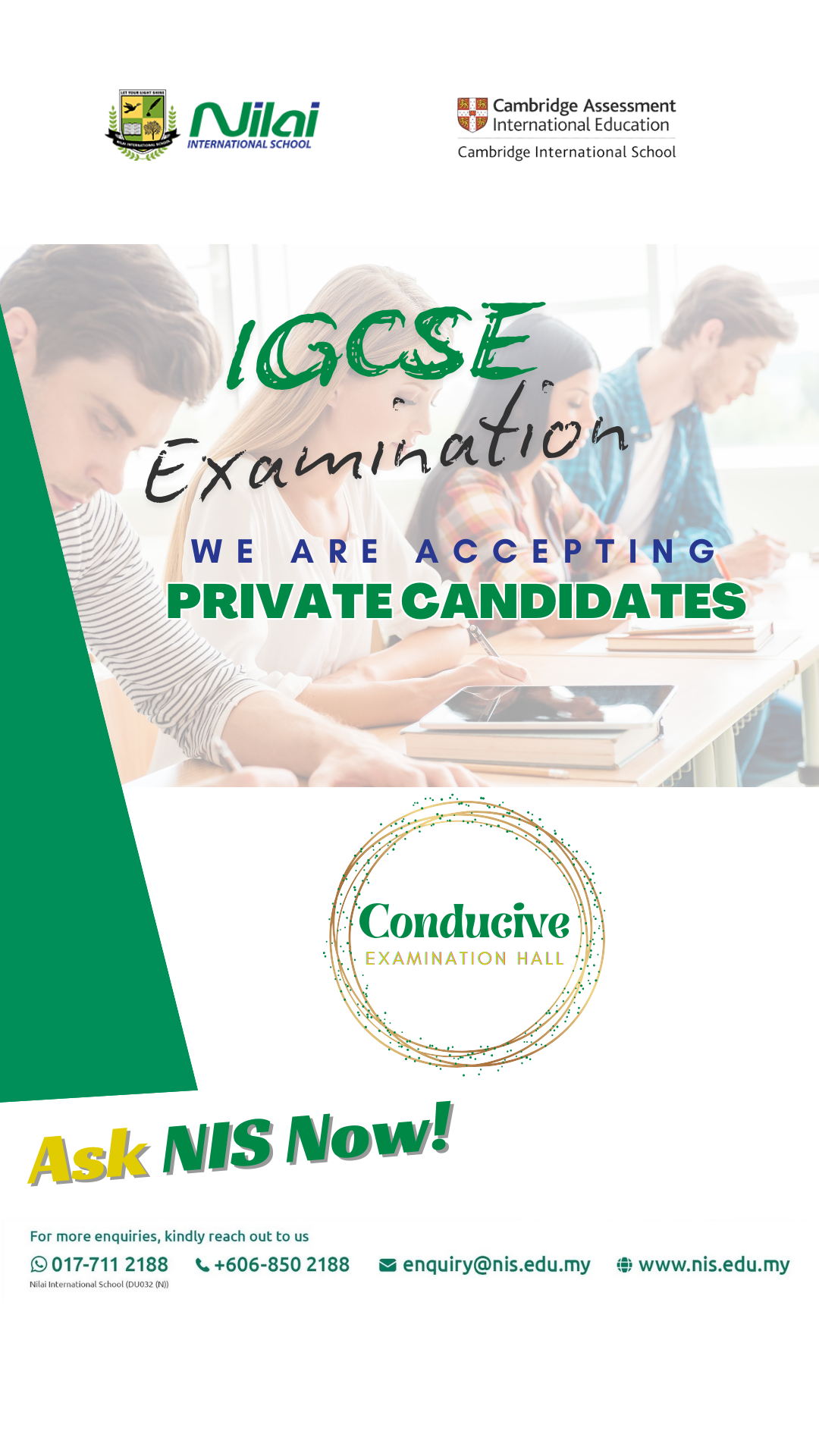 Exam Centre for IGCSE Exam - Private Candidate